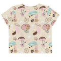 Brighten your spring wardrobe with the Parasol Bunny Crop Top, featuring adorable bunnies and umbrellas, perfect for tea parties.