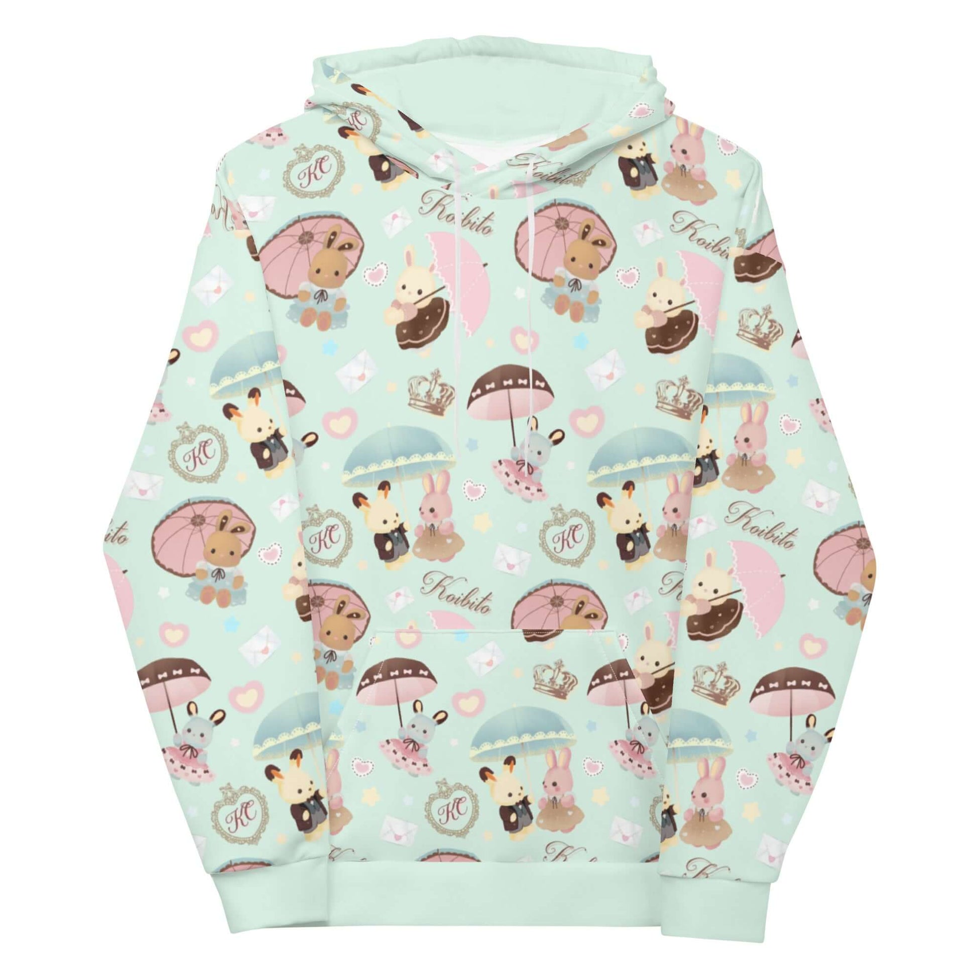 Cozy and cute, the Parasol Bunny Hoodie features adorable bunnies and a vibrant print, perfect for any outfit.