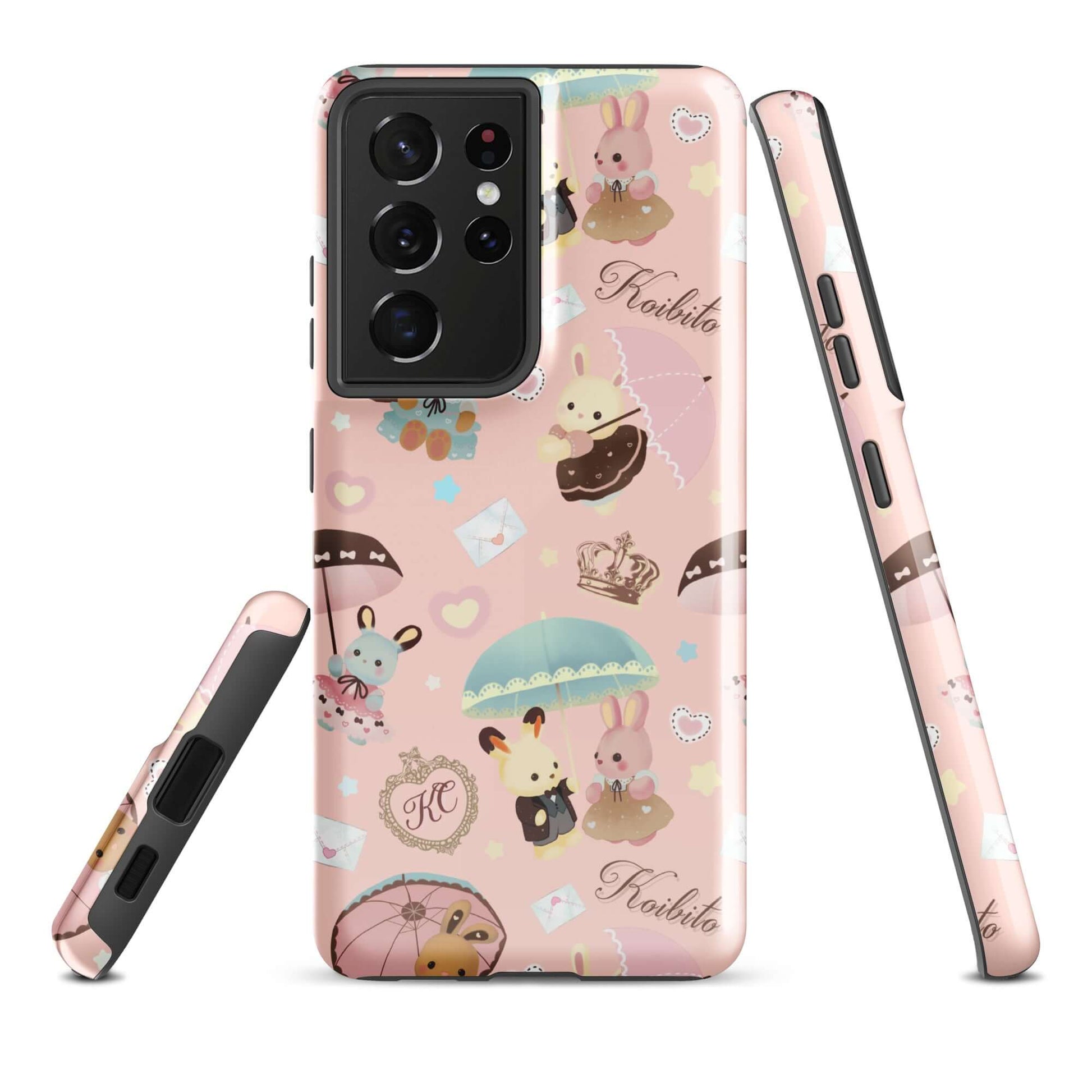 Stylish Parasol Bunny Samsung® Tough Case featuring cute bunnies, ensuring durability and protection for your phone.
