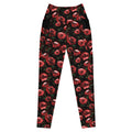 Stylish Premium Enchanted Rose Leggings with a high-waisted cut and pockets, perfect for comfort and elegance.