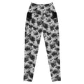 Stylish Premium Enchanted Rose Leggings with elegant rose pattern, high-waisted cut, and practical side pockets.