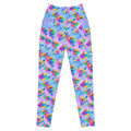 Stylish Premium Enchanted Rose Leggings featuring vibrant rose patterns and practical side pockets for comfort and flair.