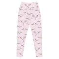 Soft pastel Premium Snow Bird Leggings with an adorable bird print, perfect for winter comfort and style.
