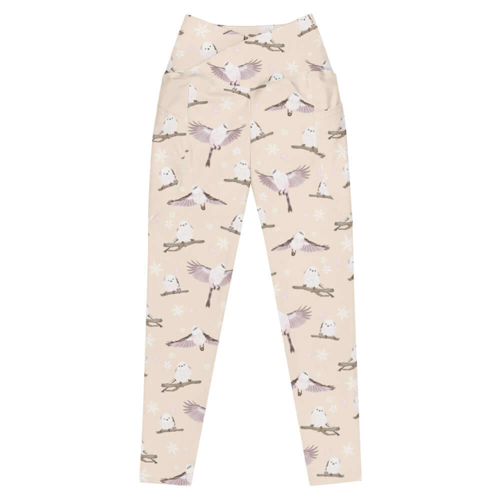 Premium Snow Bird Leggings showcase a charming winter print with a high-waisted cut for ultimate comfort and style.