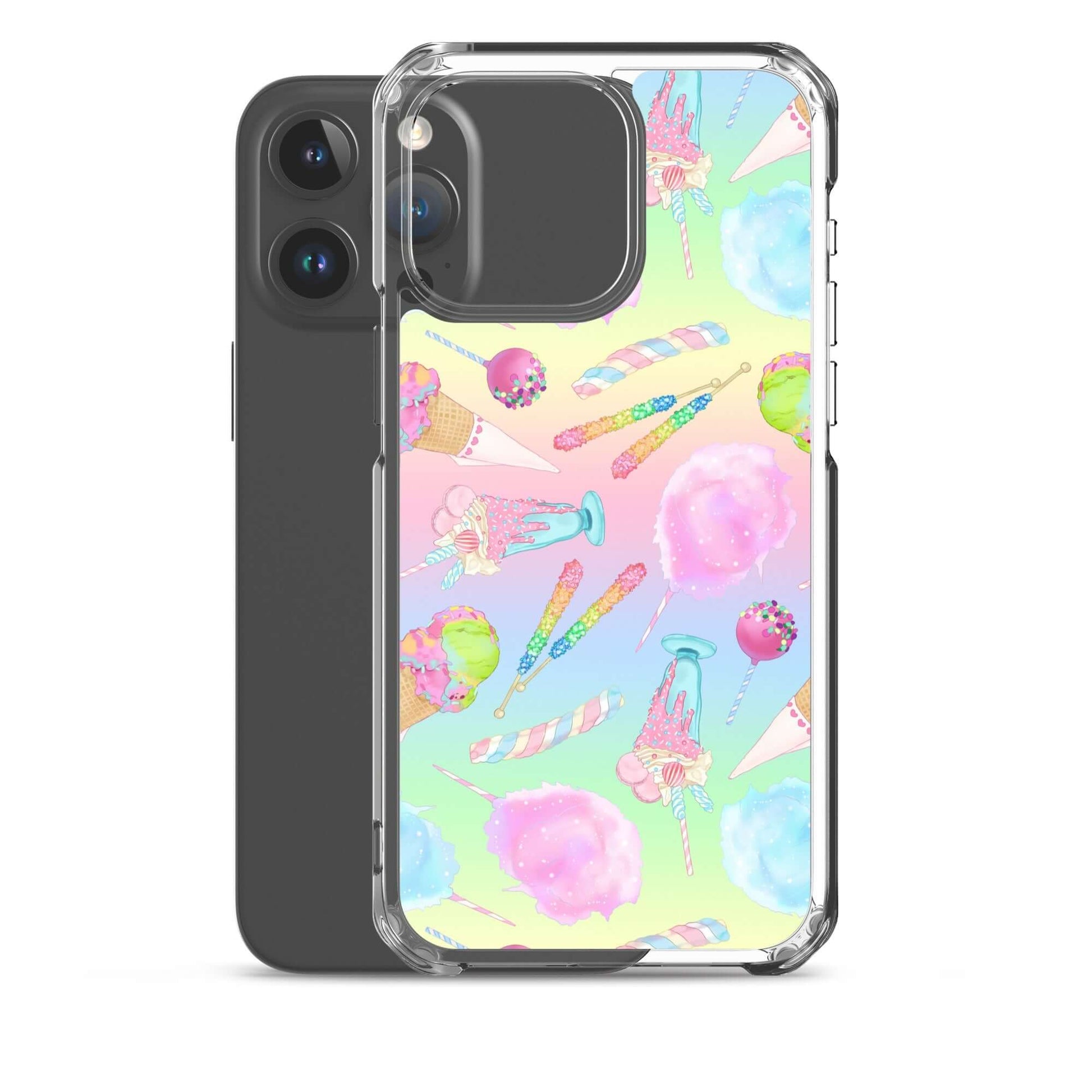 Colorful Rainbow Candy iPhone® Clear Case featuring a sleek design that protects against scratches and dirt.