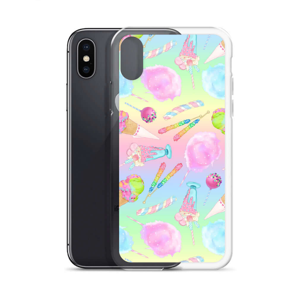 Colorful Rainbow Candy iPhone® Clear Case features a sleek design, protecting against scratches and dirt for stylish protection.