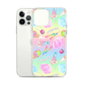 Colorful Rainbow Candy iPhone® Clear Case featuring sweet designs, offering scratch protection and easy access to ports.