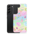 Colorful Rainbow Candy Samsung® Clear Case showcases pastel treats, perfect for summer style and phone protection.