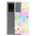 Vibrant Rainbow Candy Samsung® Clear Case showcases sweet pastel colors, perfect for summer and phone protection.