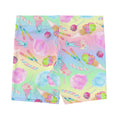Colorful Rainbow Candy Shorts with fun ice cream and candy designs, perfect for summer activities and relaxation.