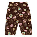 Royal Cookie Biker Shorts feature a fun print, perfect for pairing with crop tops or sports bras for stylish comfort.
