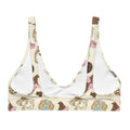 Stylish Royal Cookie Padded Bikini Top featuring a playful chocolate pattern, perfect for summer fun and comfort. 