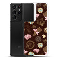Sleek Royal Cookie Samsung® Clear Case featuring a fun design of cookies and chocolates, perfect for protection and style.