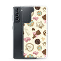 Stylish Royal Cookie Samsung® Clear Case featuring delicious cookie and chocolate designs, perfect for Galaxy S21.