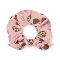 Royal Cookie Scrunchie features a playful design of cookies and chocolate, perfect for trendy hairstyles.