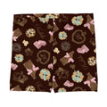 Royal Cookie Shorts featuring a fun dessert pattern, perfect for pairing with crop tops and sports bras while staying comfy.