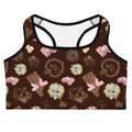 Royal Cookie Sports bra features a fun cookie print, perfect for workouts, keeping you stylish and dry at the gym.