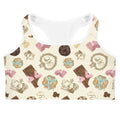 Stylish Royal Cookie Sports bra featuring a fun cookie print, perfect for workouts at Royal Cookie Fitness.