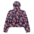 Lightweight and waterproof, the Sakura cropped windbreaker features a floral design, perfect for outdoor adventures.