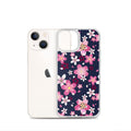 Sakura iPhone® Clear Case featuring a beautiful floral design, offering protection against scratches and dirt.