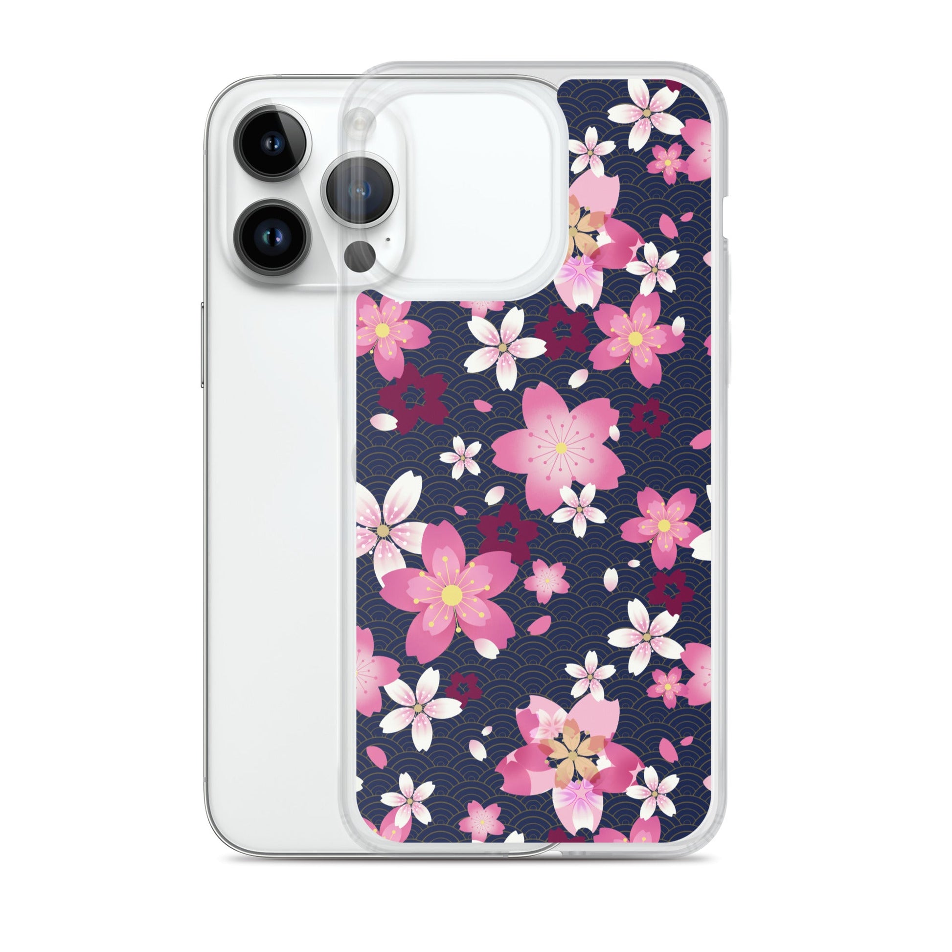 Sakura iPhone® Clear Case features a floral design, protecting your phone from scratches and dust with style.