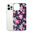 Sakura iPhone® Clear Case featuring a floral design, offering protection from scratches and easy access to ports.