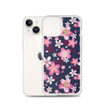 Stylish Sakura iPhone® Clear Case features floral design, offering protection against scratches and easy access to ports.