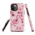 Sakura iPhone® Tough Case features a floral design, offering stylish protection with durable, dual-layered construction.