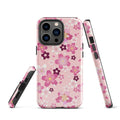 Sakura iPhone® Tough Case featuring a vibrant floral design, offering stylish protection for your device.