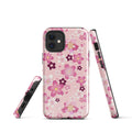 Sakura iPhone® Tough Case featuring a stylish floral design, combining durability and fashion for year-round protection.