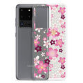 Sakura Samsung® Clear Case featuring vibrant floral designs, perfect for kawaii aesthetics and daily protection.