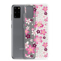 Stylish Sakura Samsung® Clear Case featuring floral designs, perfect for kawaii aesthetics and everyday protection.