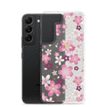 Stylish Sakura Samsung® Clear Case features vibrant cherry blossom design, offering protection and kawaii aesthetic.