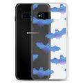 Stylish Lilith Samsung® Clear Case featuring playful bat designs, perfect for protecting your phone in any weather.