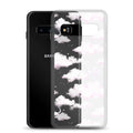 Sleek Cloudy Sky Samsung® Clear Case showcasing dreamy cloud designs, perfect for protecting your phone in style.