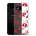 Stylish Higanbana Samsung® Clear Case showcasing vibrant floral design, perfect for protecting your device with flair.