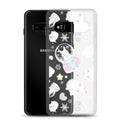 Cute Snow Bunny Samsung® Clear Case showcasing adorable bunnies, perfect for a pastel outfit or everyday use!