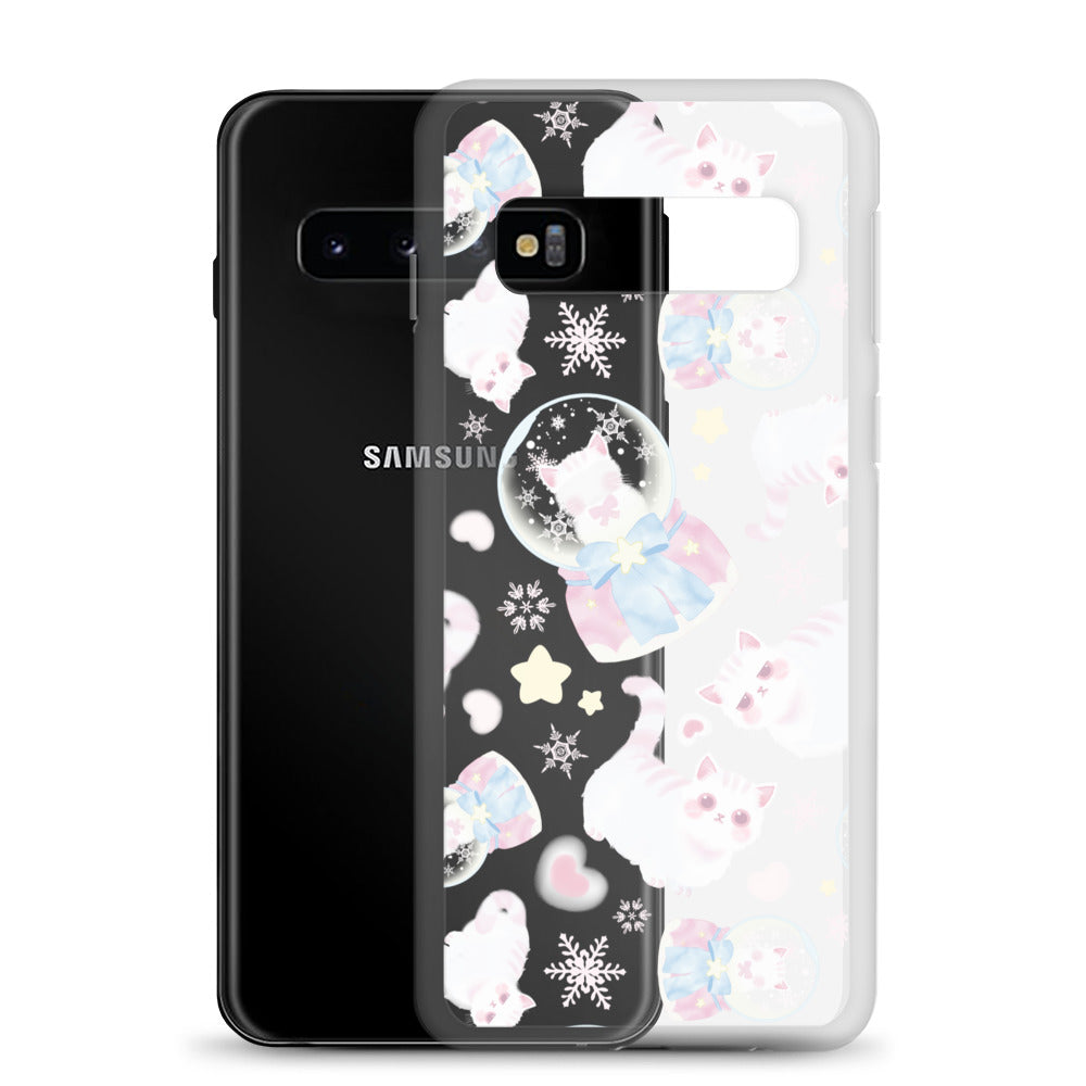 Snow Kitten Samsung® Clear Case features adorable kittens and pastel designs for stylish phone protection.