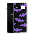 Stylish Morrigan Samsung® Clear Case featuring playful bats, perfect for protecting your Galaxy S10 in any weather.