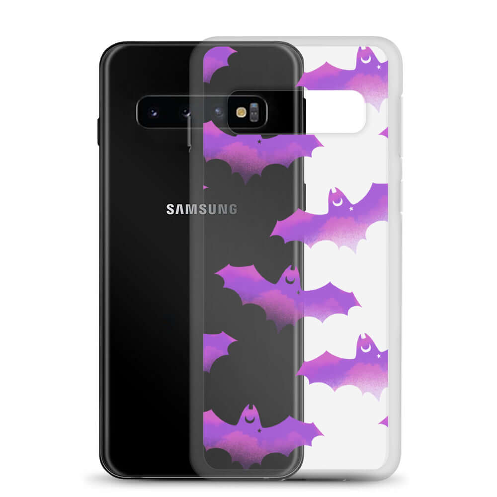 Protect your phone stylishly with the Aensland Samsung® Clear Case featuring playful bats. Perfect for everyday use!