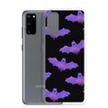 Morrigan Samsung® Clear Case features a colorful bat design, perfect for stylish phone protection.