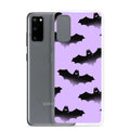 Protect your phone in style with the Morrigan Samsung® Clear Case featuring playful bats on a pastel background.