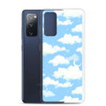 Sleek Cloudy Sky Samsung® Clear Case showcases a dreamy blue design, protecting your phone in style.