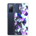 Butterfly Samsung® Clear Case featuring vibrant butterfly prints, perfect for protecting your phone in style.