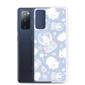 Sleek Snow Bunny Samsung® Clear Case with adorable bunnies, perfect for a feminine pastel style and phone protection.