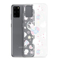 Charming Snow Bunny Samsung® Clear Case showcasing cute bunnies, perfect for feminine pastel outfits and phone protection.
