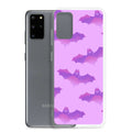 Showcasing the Aensland Samsung® Clear Case with a playful bat design, perfect for protecting your device stylishly.