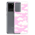 Stylish Cloudy Sky Samsung® Clear Case showcasing dreamy pink clouds, perfect for protecting your phone with flair.