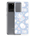 Protect your phone in style with the Snow Bunny Samsung® Clear Case featuring cute bunnies and pastel colors.