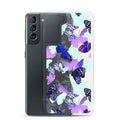 Butterfly Samsung® Clear Case featuring vibrant butterfly designs, perfect for protecting your Samsung Galaxy S21.
